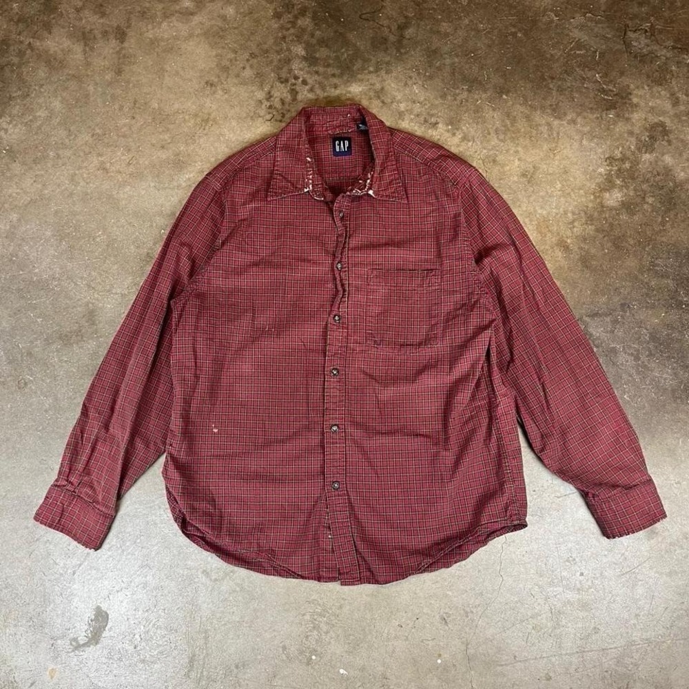 Vintage 90s gap button up flannel shirt Size men's medium